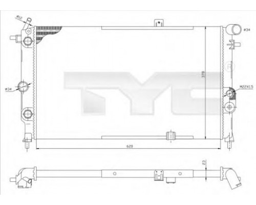 Ψυγείο νερού κινητήρα TYC 7250001R